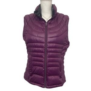 Women's BERNARDO Purple Goose Down Quilted Packable Puffer Vest